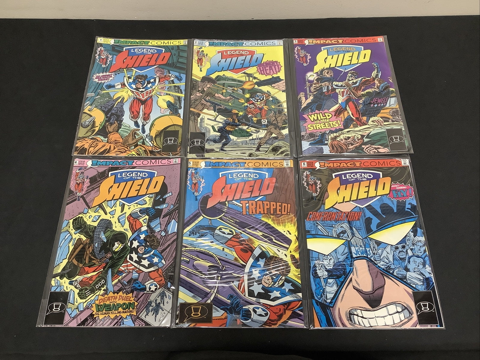 Legend Of The Shield #1-6 Comic Lot, Impact Comics, Grant Miehm Mark Waid, 1991