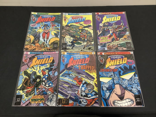 Legend Of The Shield #1-6 Comic Lot, Impact Comics, Grant Miehm Mark Waid, 1991