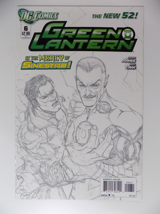 Green Lantern #6 April 2012 Near Mint- 1:200 Sketch Variant