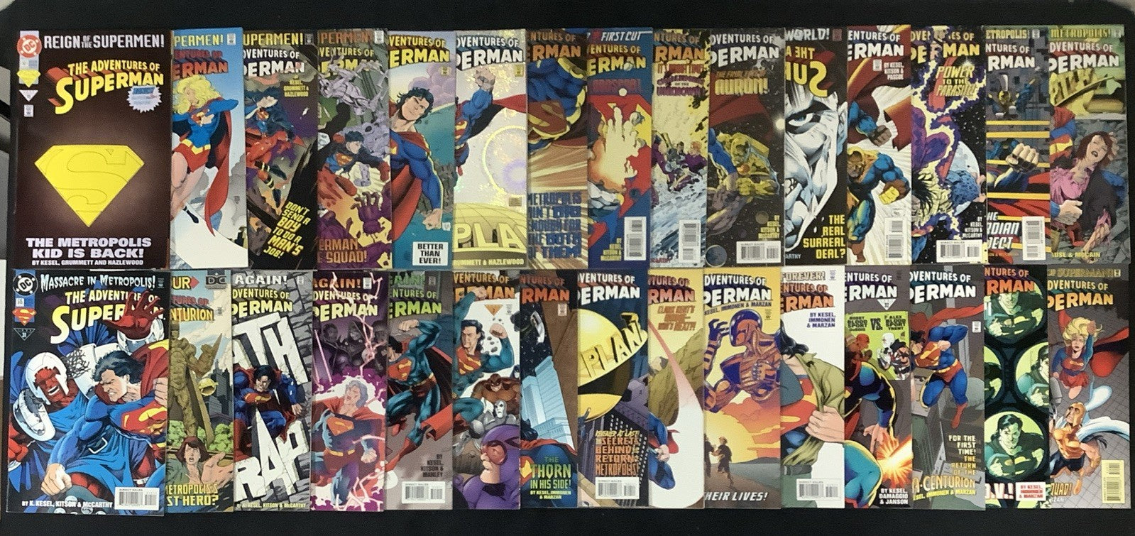 Adventures of Superman #474-529 Comic Lot, #500 Sealed, Reign Of The Supermen
