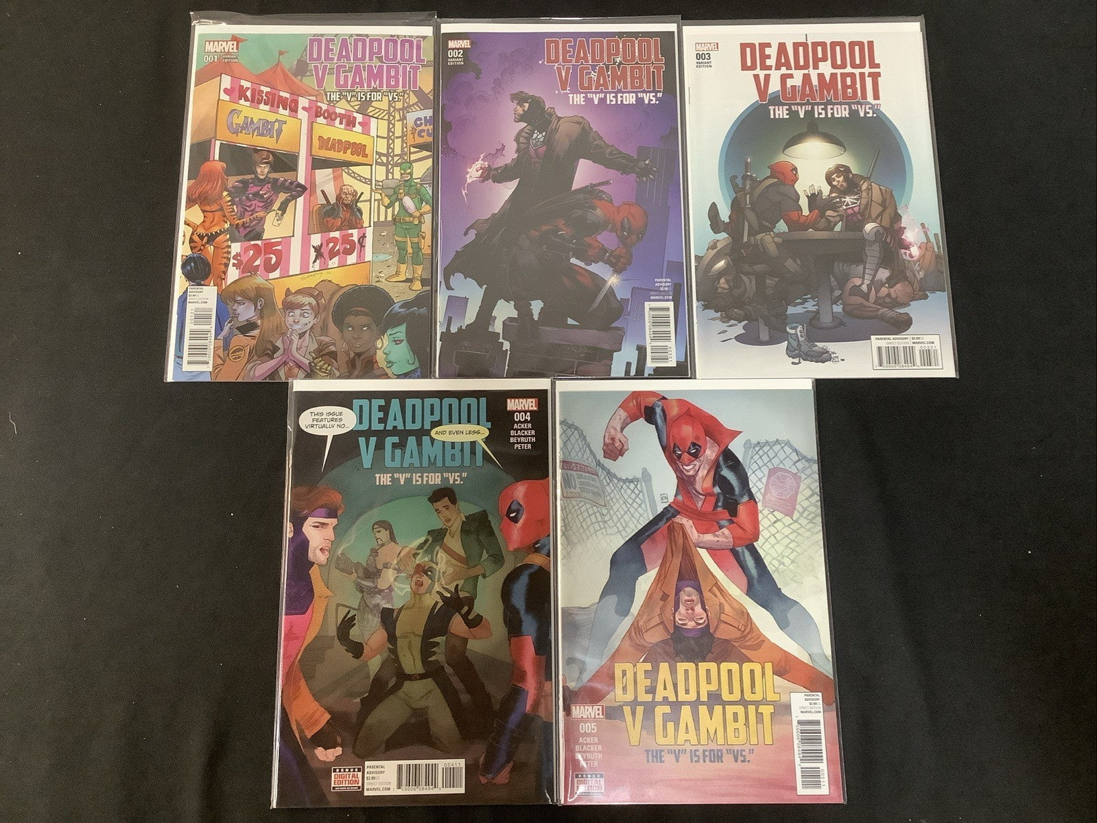 Deadpool v Gambit #1-5 Complete Comic Set, Marvel Comics, Ben Acker, 2016