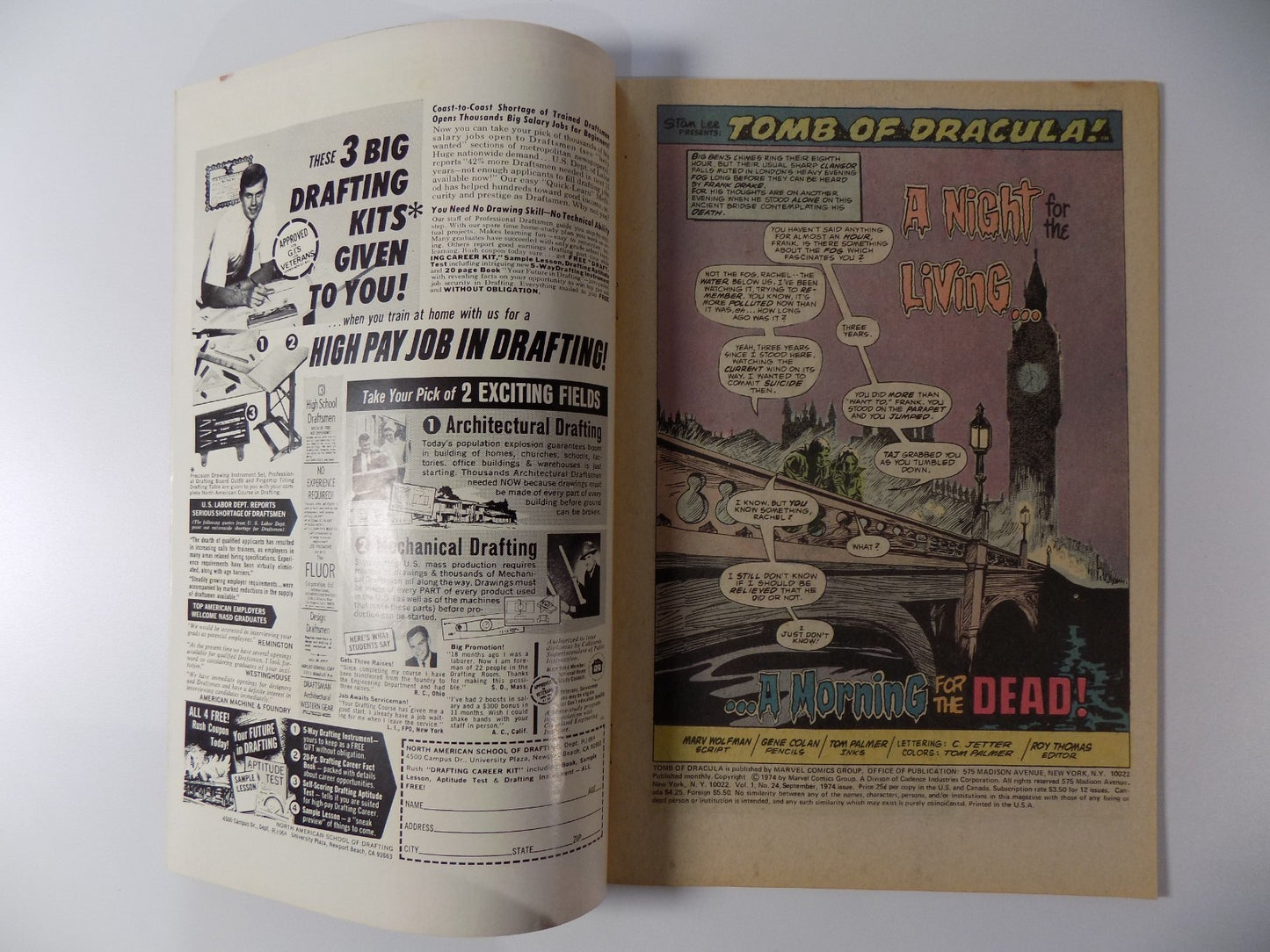 Tomb of Dracula #24 Marvel Comic Very Fine- September 1974