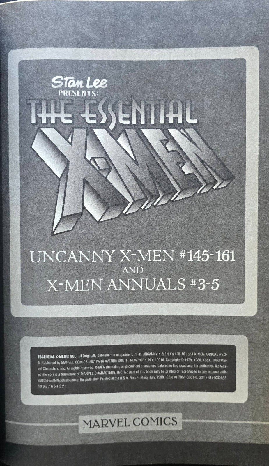 Essential X-Men Volume 3 Giant Size! (1st Printing, 1998)