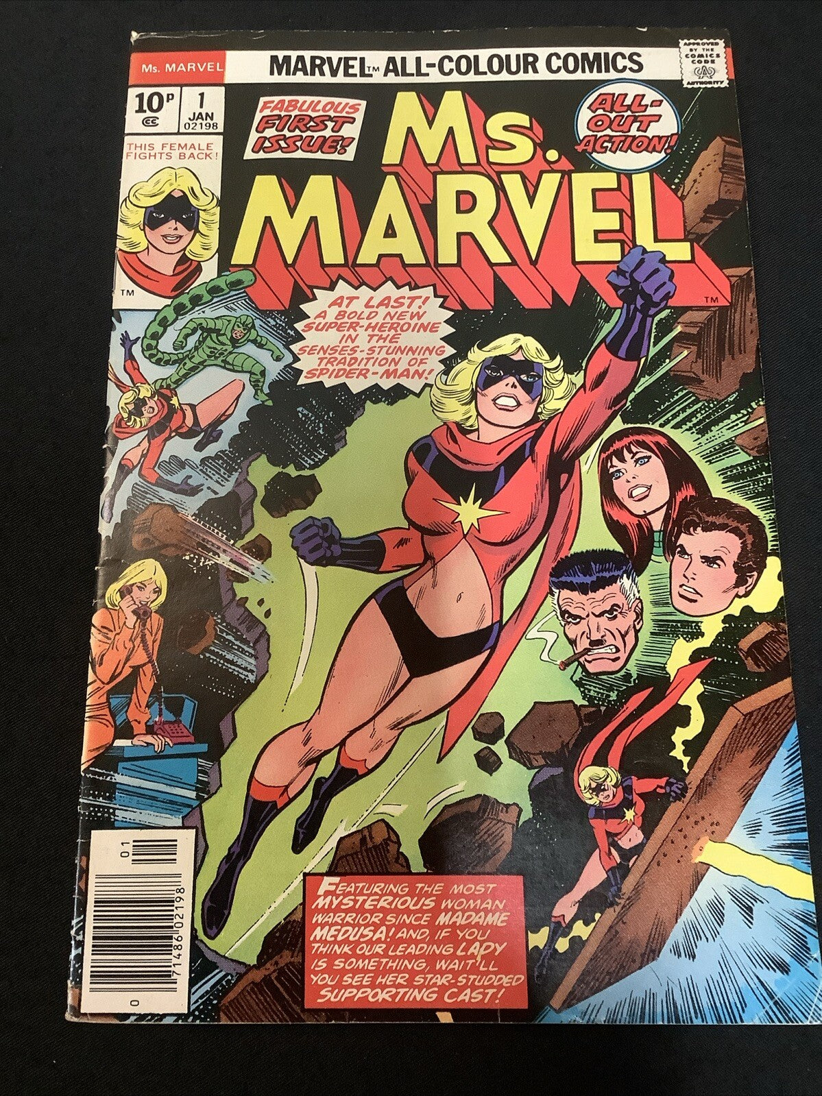 Ms. Marvel #1 UK Edition (1978) Fine (6.0) Newsstand, 1st Ongoing Solo Title