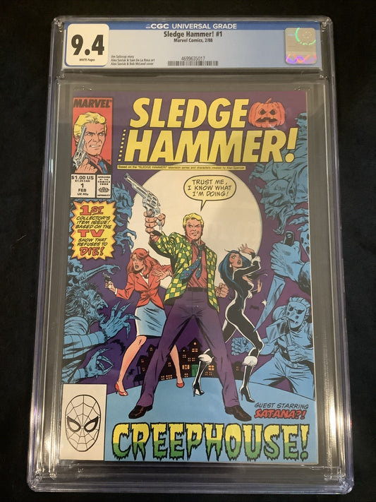 Sledge Hammer! #1, CGC Graded 9.4 (NM) Marvel, White Pages, Jim Salicrup, 1988