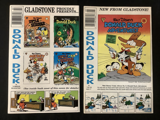 Walt Disney's Uncle Scrooge #225-226 Comic Lot, Gladstone Comics, Don Rosa