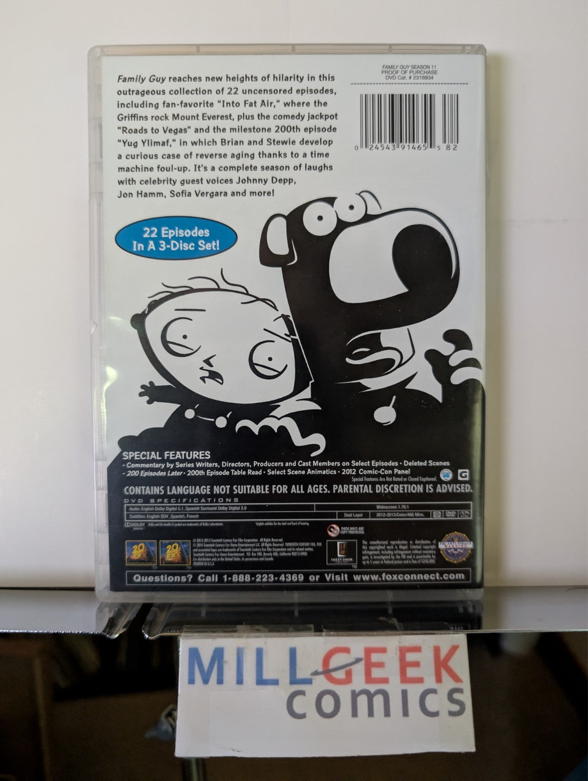 Family Guy Volume Ten, Season Eleven, Season Twelve (DVD) Like New -JD