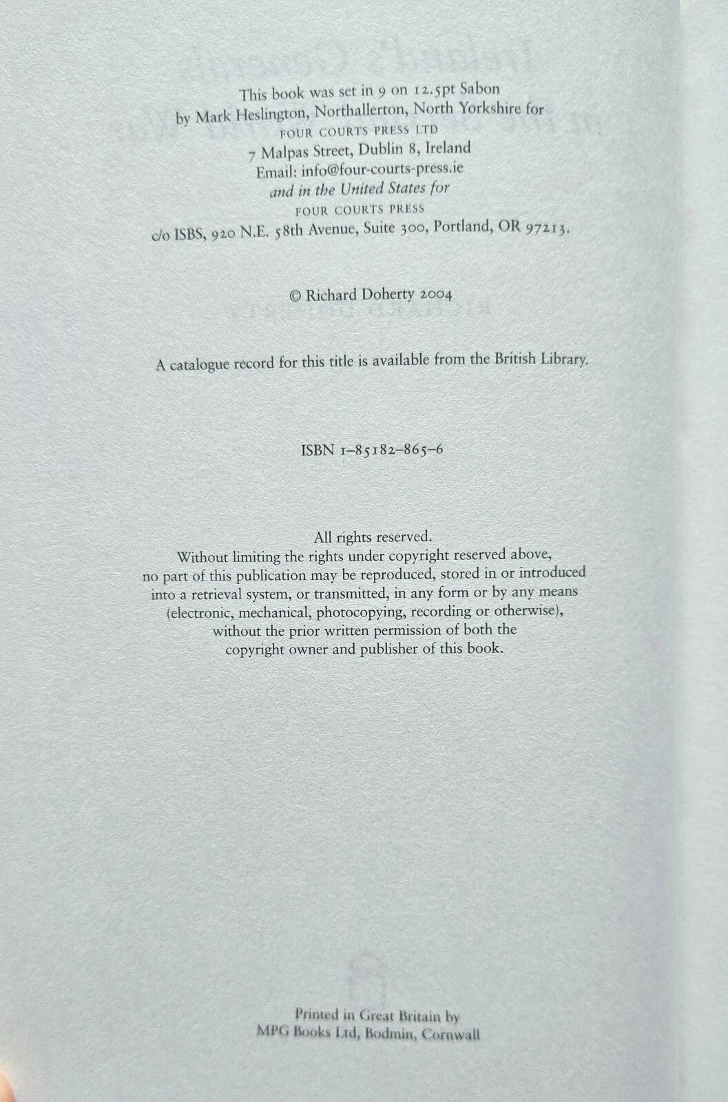 Ireland's Generals In The Second World War by Richard Doherty (2004) JD