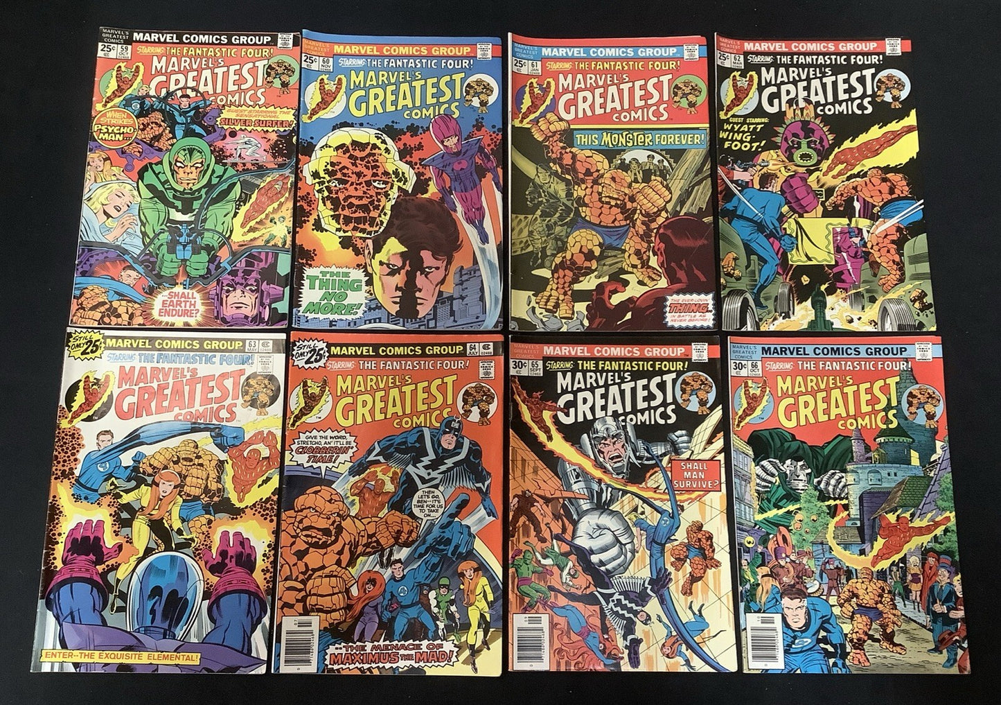 Marvel's Greatest Comics #59-66 Comic Lot, Stan Lee/Jack Kirby/Joe Sinnott