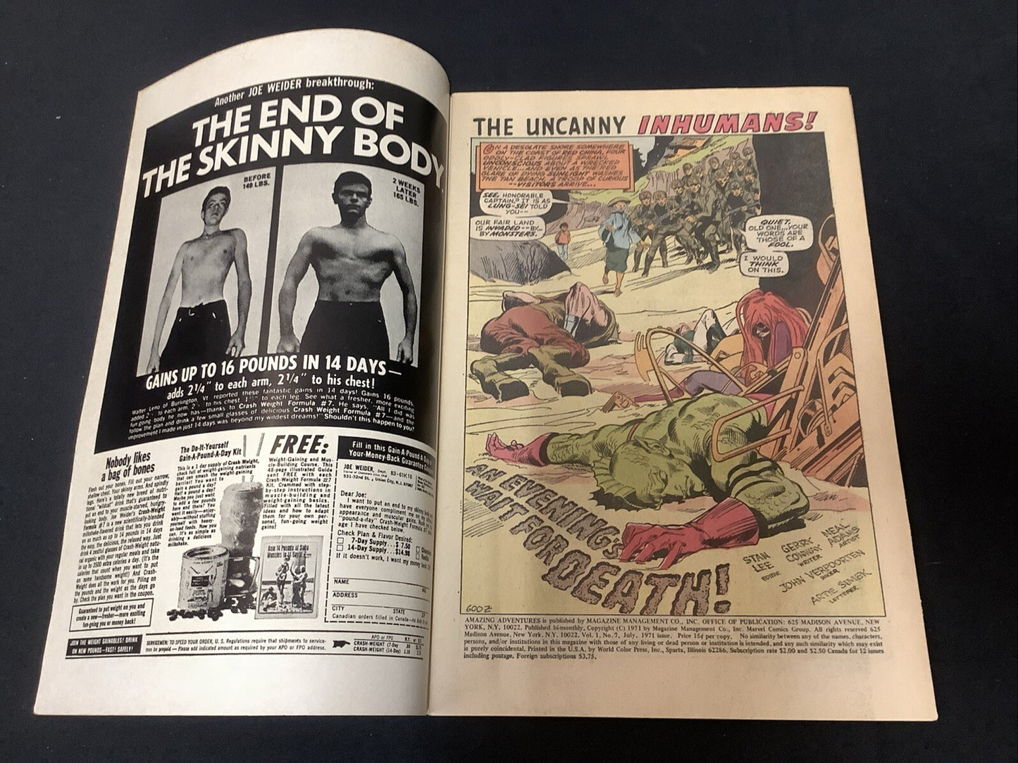 Amazing Adventures #7 (Marvel Comics July 1971) F/VF (7.0) Neal Adams