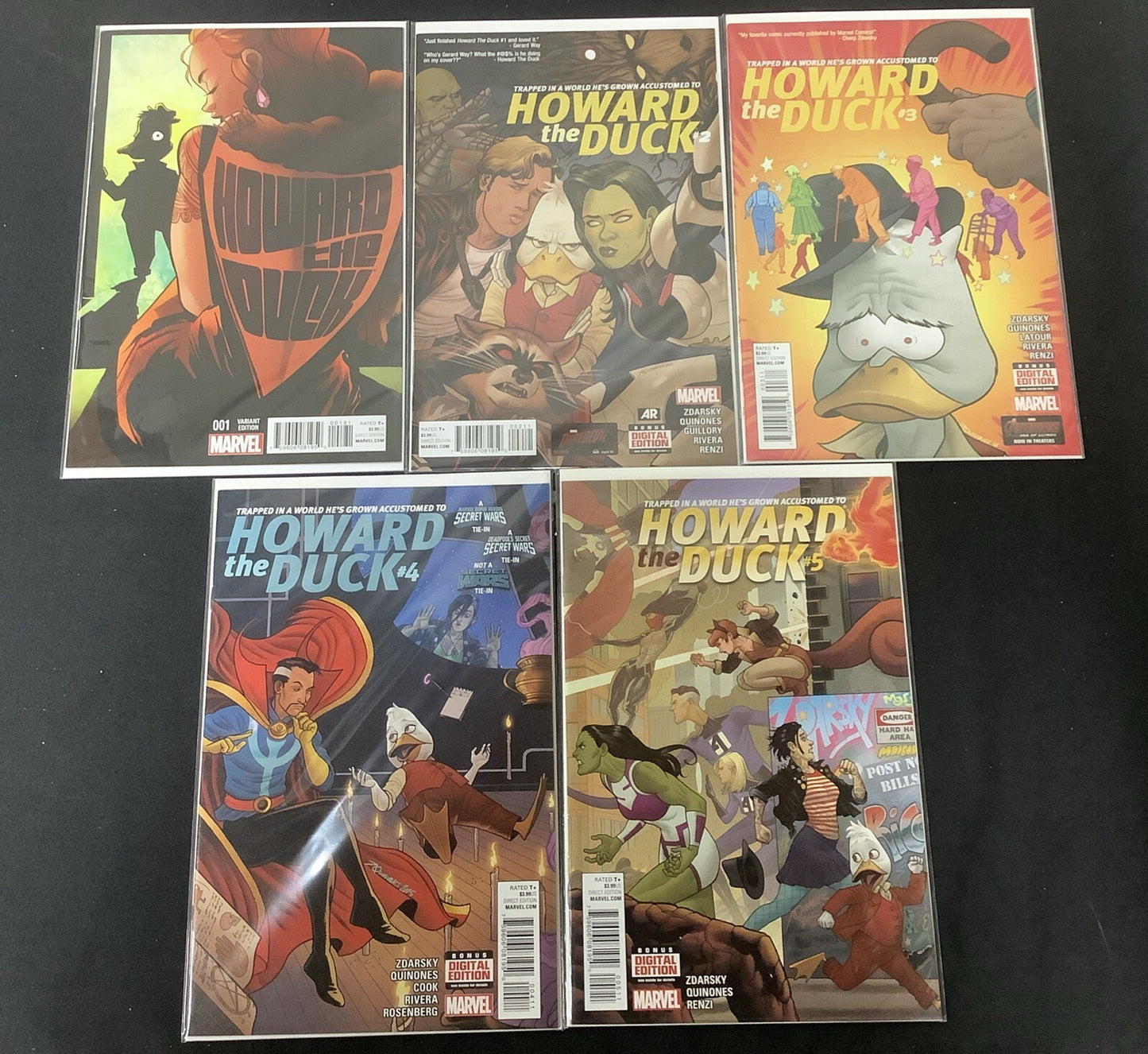 Howard the Duck #1-5 Complete Comic Set, Incentive Cover, Chip Zdarsky, 2015