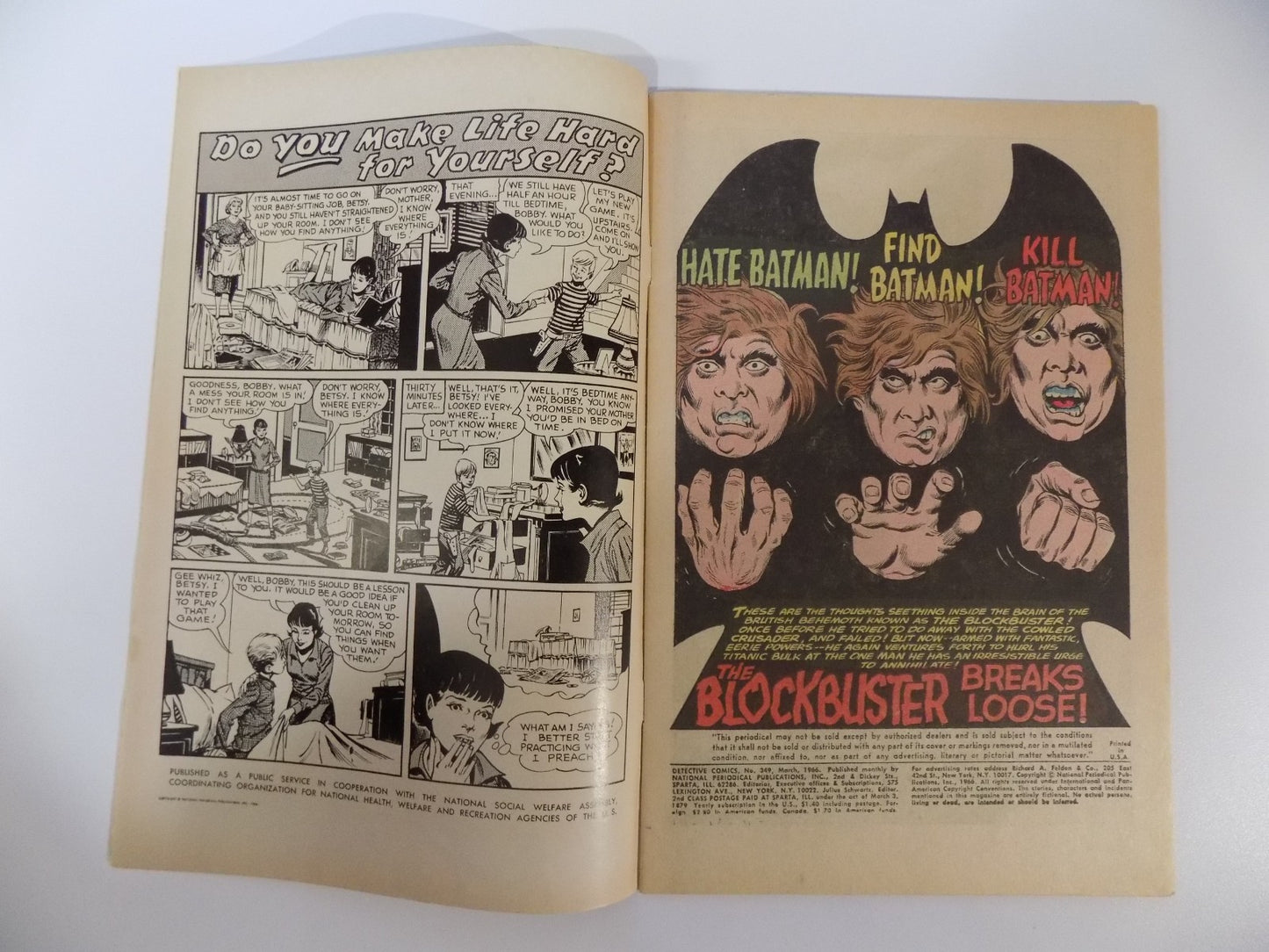 Detective #349 DC Comic Fine/Very Fine March 1966