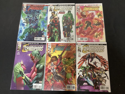 Worlds Collide #1-6 Complete Comic Set, Avengers & Champions, Marvel Legacy