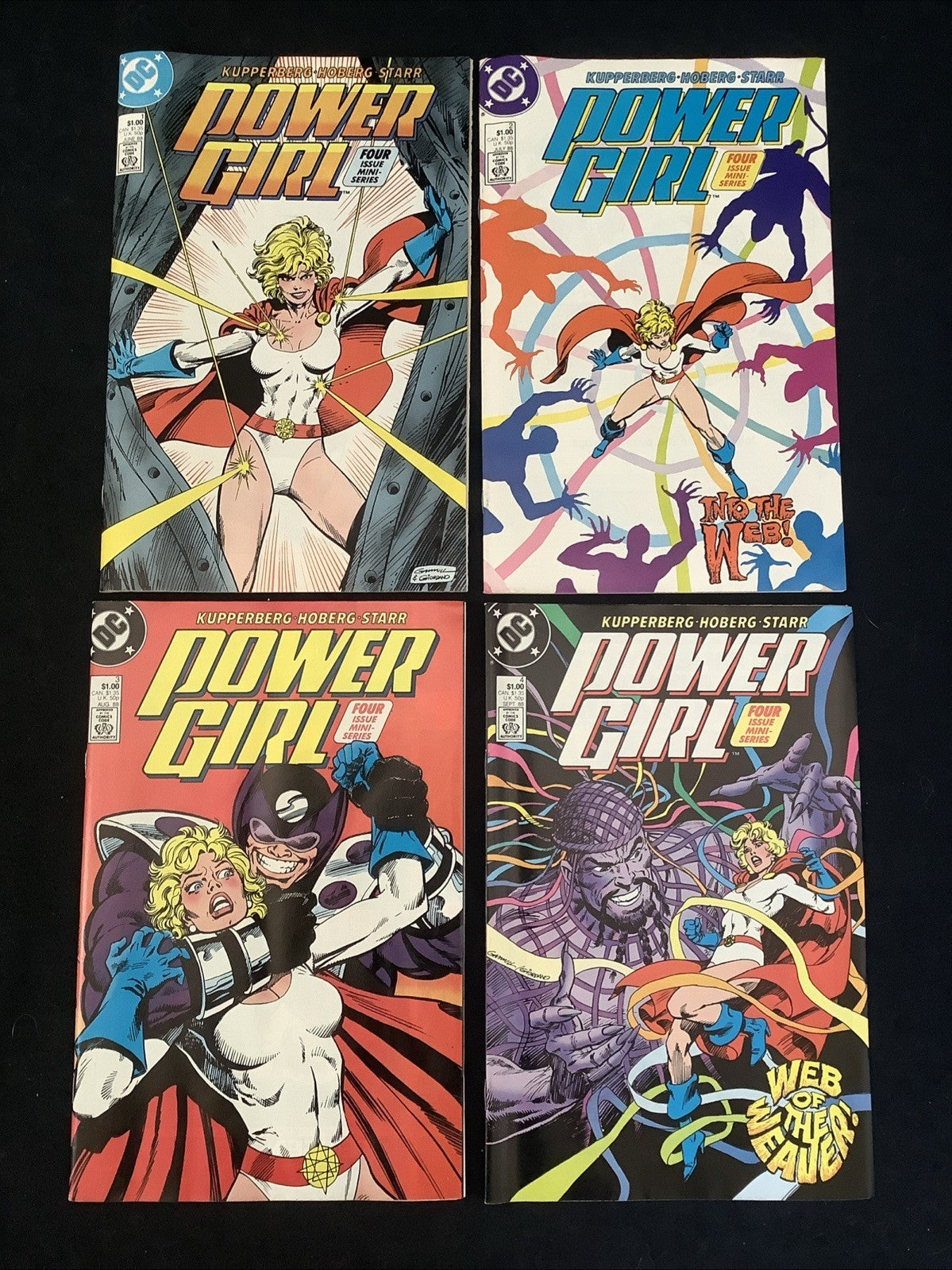 Power Girl #1-4 Complete Comic Mini Series, DC Comics, Paul Kupperberg, 1988