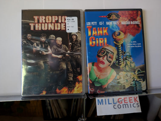 Tropic Thunder (Director's Cut) & Tank Girl, 2 Movie Set (DVD) Like New -JD
