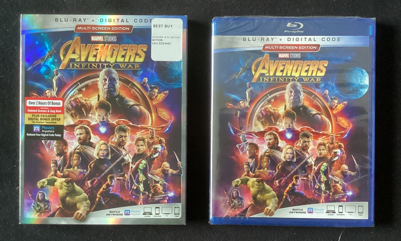 9 Blu-ray/DVD Marvel Movie Lot (Avengers Thor Civil War) -PS