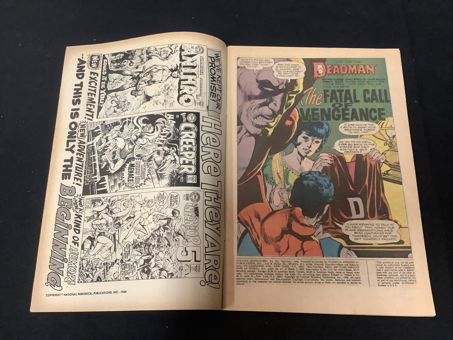 Strange Adventures #212 (DC Comics May-June 1968) F+ (6.5) Neal Adams, Deadman