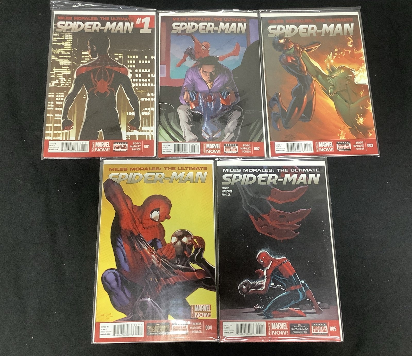 Miles Morales Ultimate Spider-Man #1-5 Comic Lot, Marvel, Second Miles Ongoing