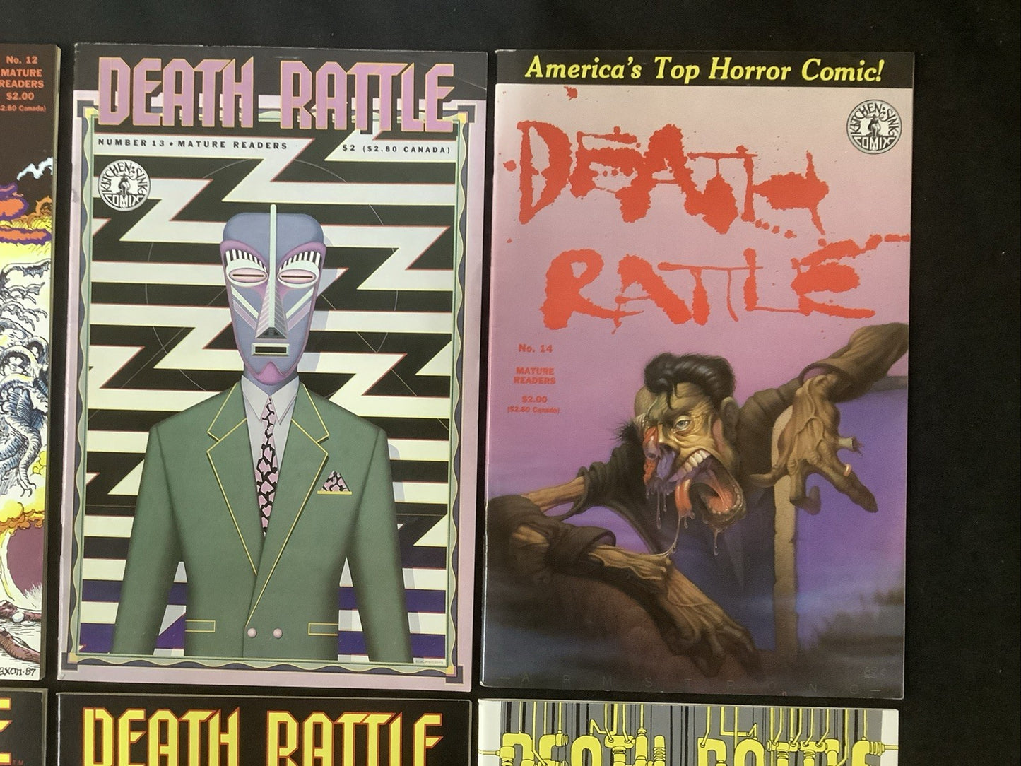 Death Rattle #11-18 Comic Lot, Kitchen Sink Press, Low Print Count