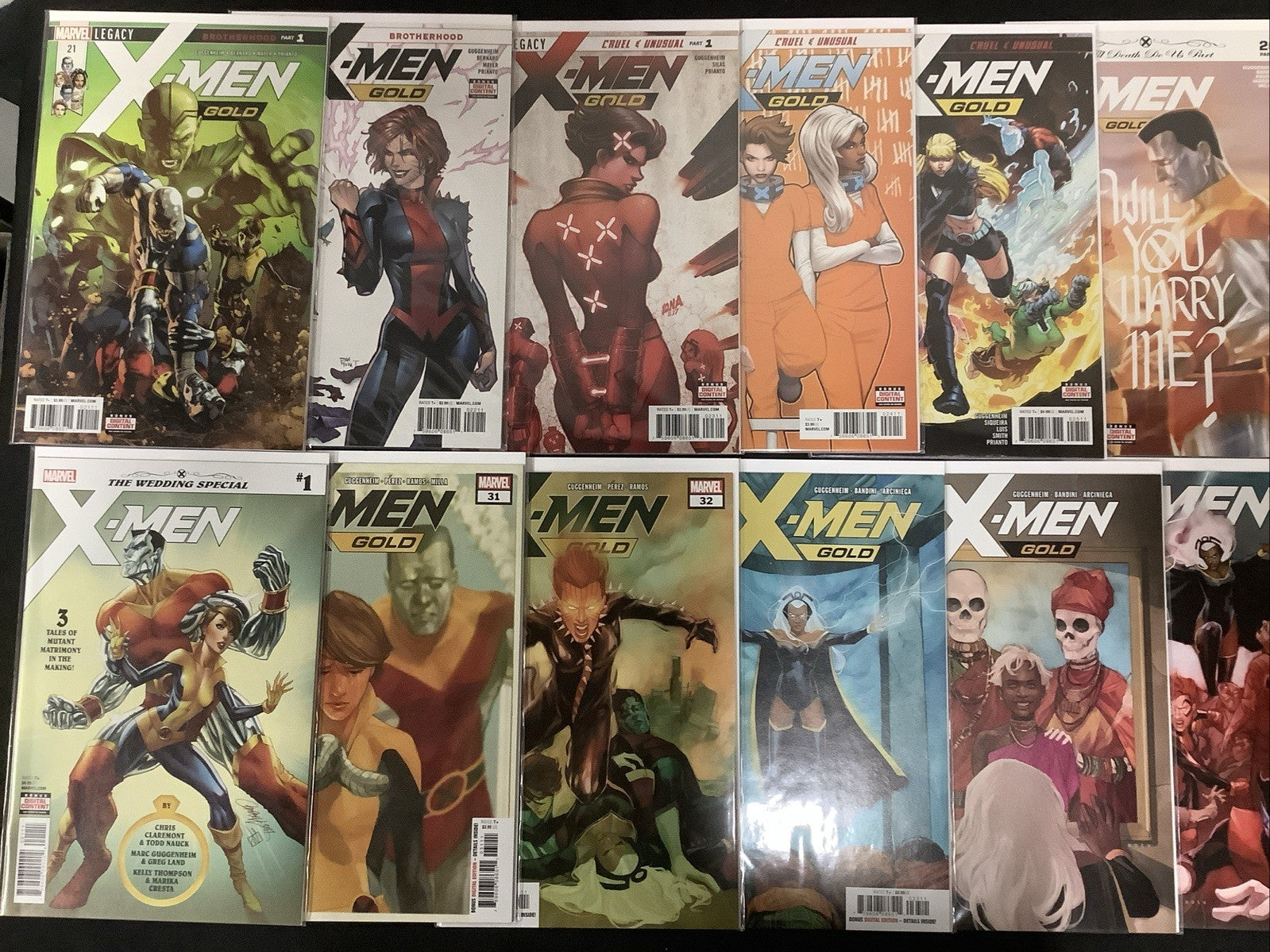 X-Men Gold #1-36 + Annuals #1-2 Complete Comic Series, Marvel, 1st Printing