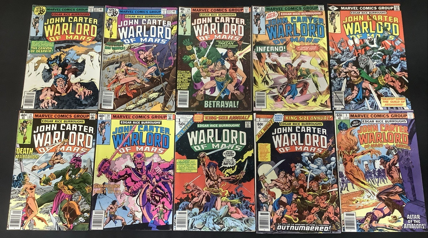 John Carter Warlord of Mars #9-28 + Annuals #1-3 Comic Lot, Reader Copies