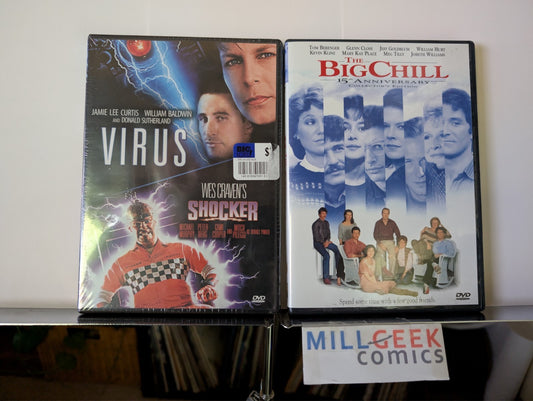 Virus \ Wes Craven's Shocker \ The Big Chill, 3 Movie Set (DVD) Like New -JD