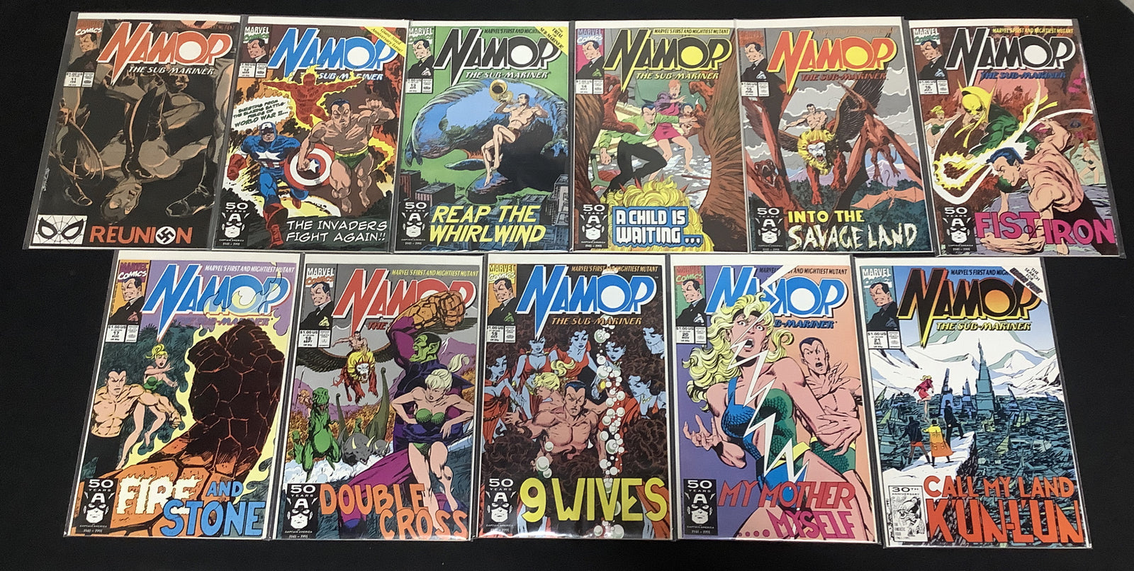 NAMOR THE SUB-MARINER #1-21 Comic Lot, Marvel 1990, John Byrne, 6th Solo Series
