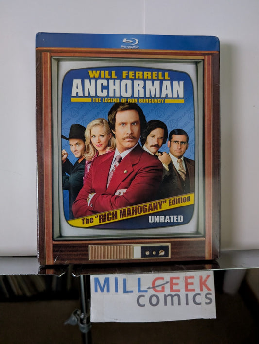 Anchorman, "Rich Mahogany" Ed (New) / Anchorman 2 (Like New) (Blu-Ray 2004) -JD