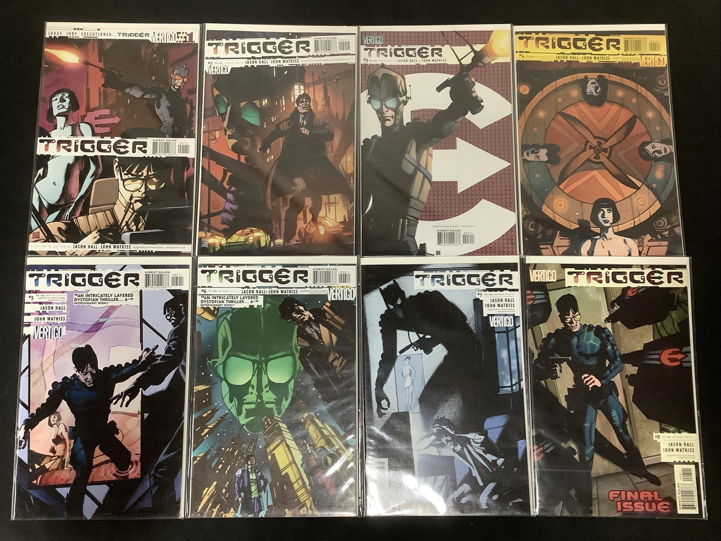 Trigger #1-8 Complete Comic Set, Vertigo/DC Comics, Jason Hall/John Watkiss