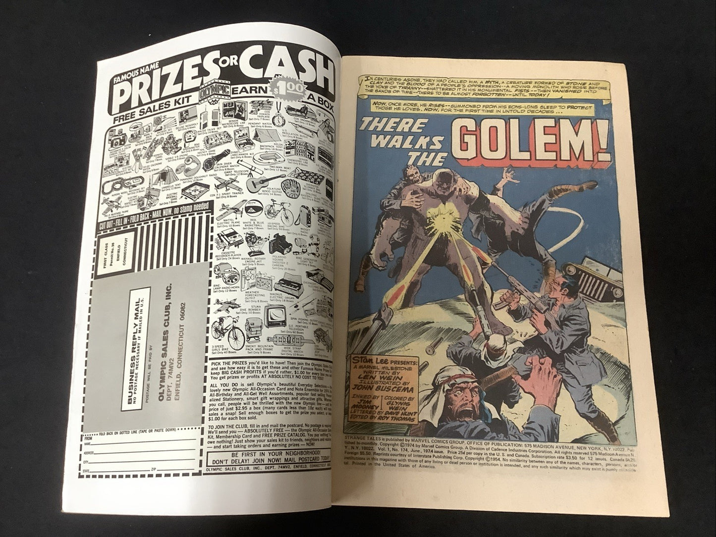 Strange Tales #174 (Marvel Comics June 1974) VF- (7.5) Featuring The Golem