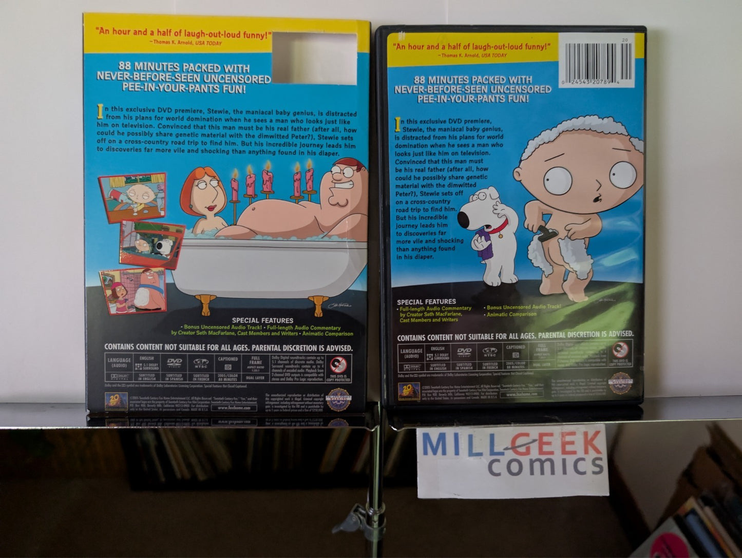 Seth MacFarlane's Cavalcade of Cartoon Comedy & Stewie Griffin (DVD) Like New-JD
