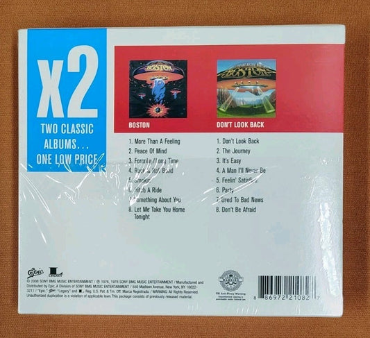 Rare Sealed New Boston X2: Boston/Don't Look Back Double CD JD