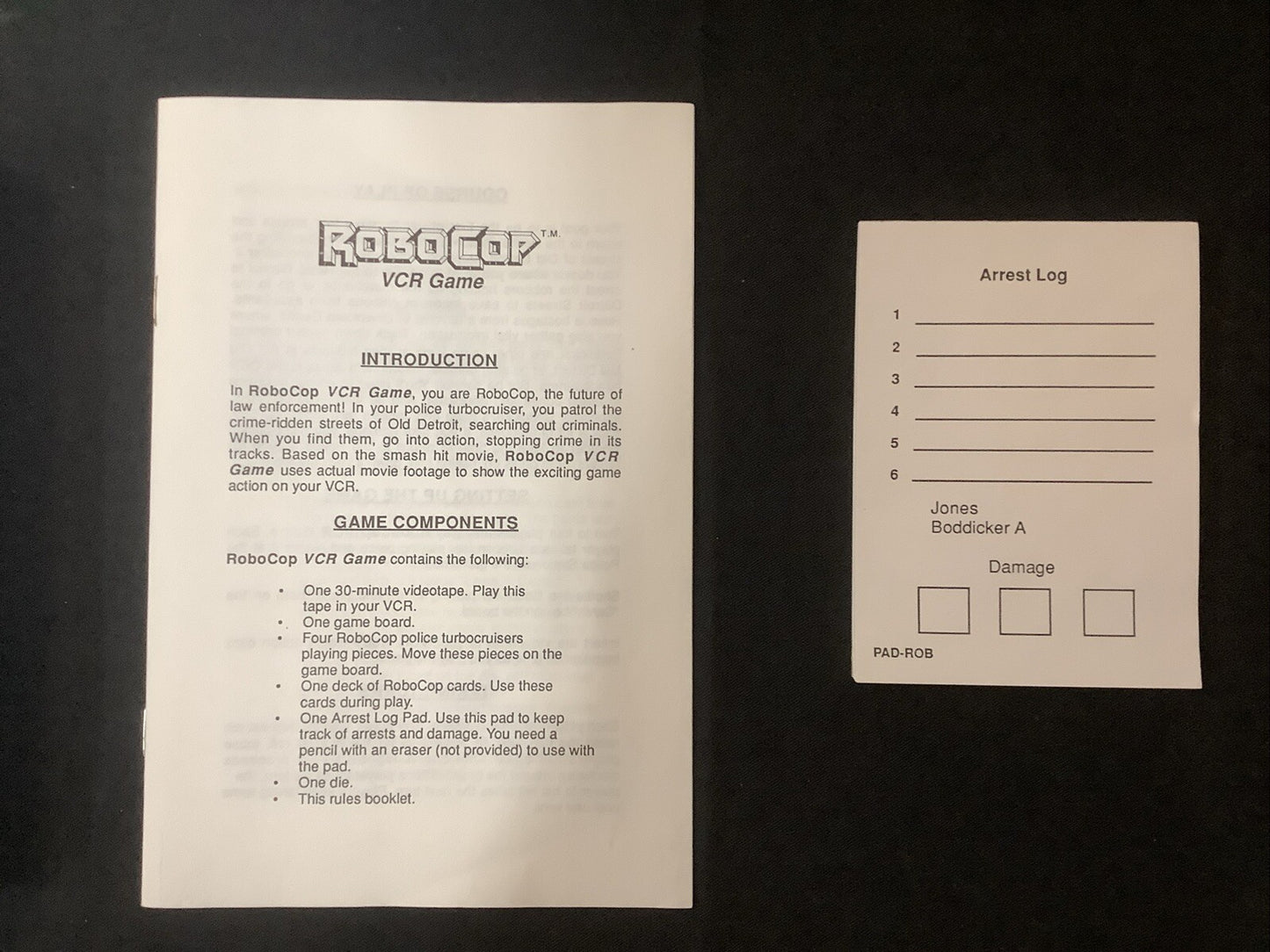 Robocop VCR Board Game, 1987 Spinnaker, COMPLETE, Used