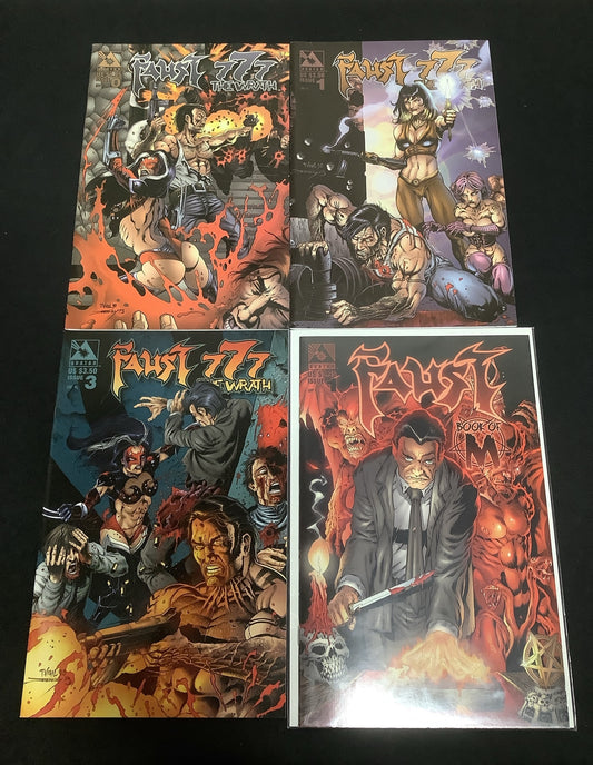 Faust Comic Bundle: Faust/777 Wrath #0,#1,#3 , Book Of M #1, Tim Vigil