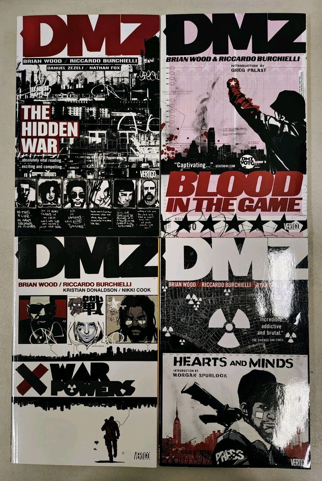DMZ TPB vol #1-12  (Lot of 12) Collects Complete 1-72 series, Wood, Burchielli