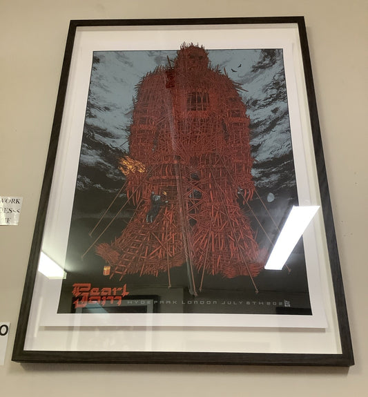 Ames Brother: Pearl Jam Wicker Man Hyde Park, London Concert Art Print, Framed