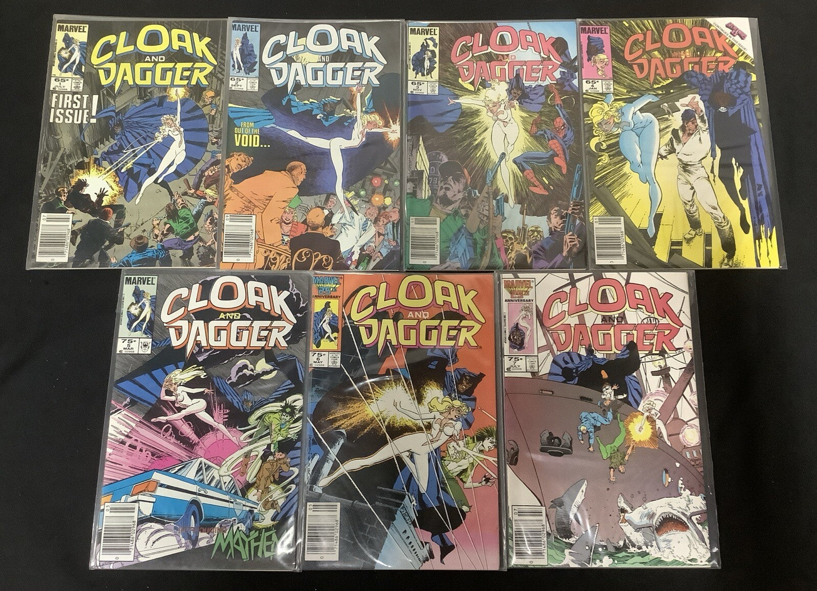 Cloak And Dagger #1-7 Comic Lot, Marvel, Bill Mantle, 1st App Mayhem, 1985