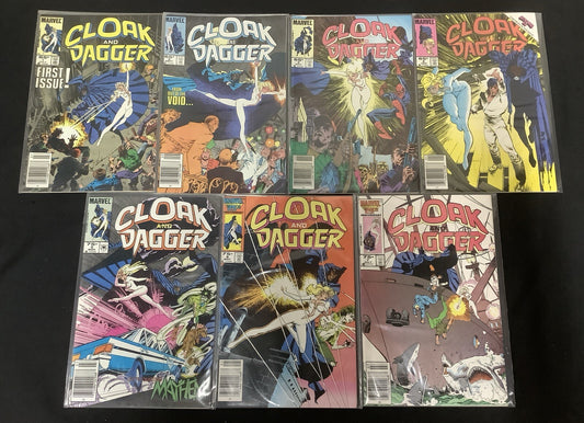 Cloak And Dagger #1-7 Comic Lot, Marvel, Bill Mantle, 1st App Mayhem, 1985