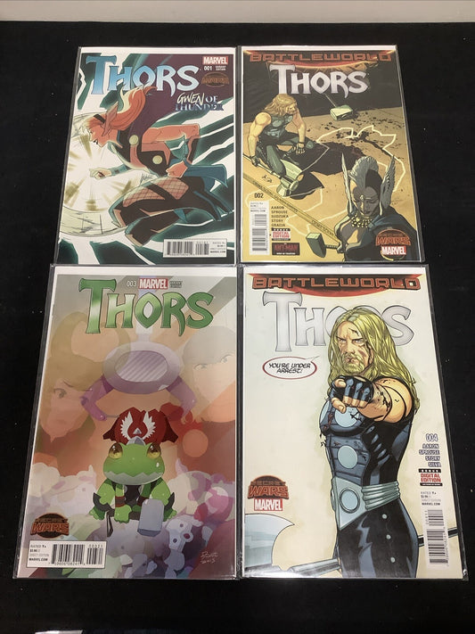 Thors #1-4 Complete Comic Set, Marvel, Manga Throg Variant, Secret Wars Tie-in