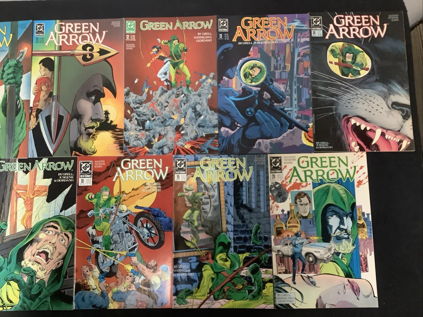 Green Arrow #8-20 Comic Lot, DC Comics, Mike Grell, “Seattle & Die”