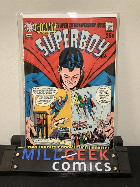 Superboy #156 (DC Comics June 1969) F/VF (7.0) Cream Pages, 20th Anniversary