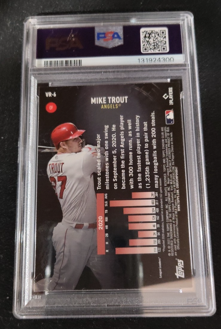 Mike Trout - 2021 Stadium Club Chrome Virtual Reality Wave Refractor PSA 10