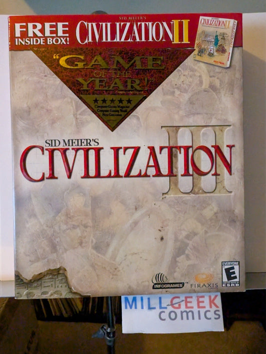 Sid Meier's Civilization III (2001 PC) SEALED, US Complete Big Box CD-ROM -JD