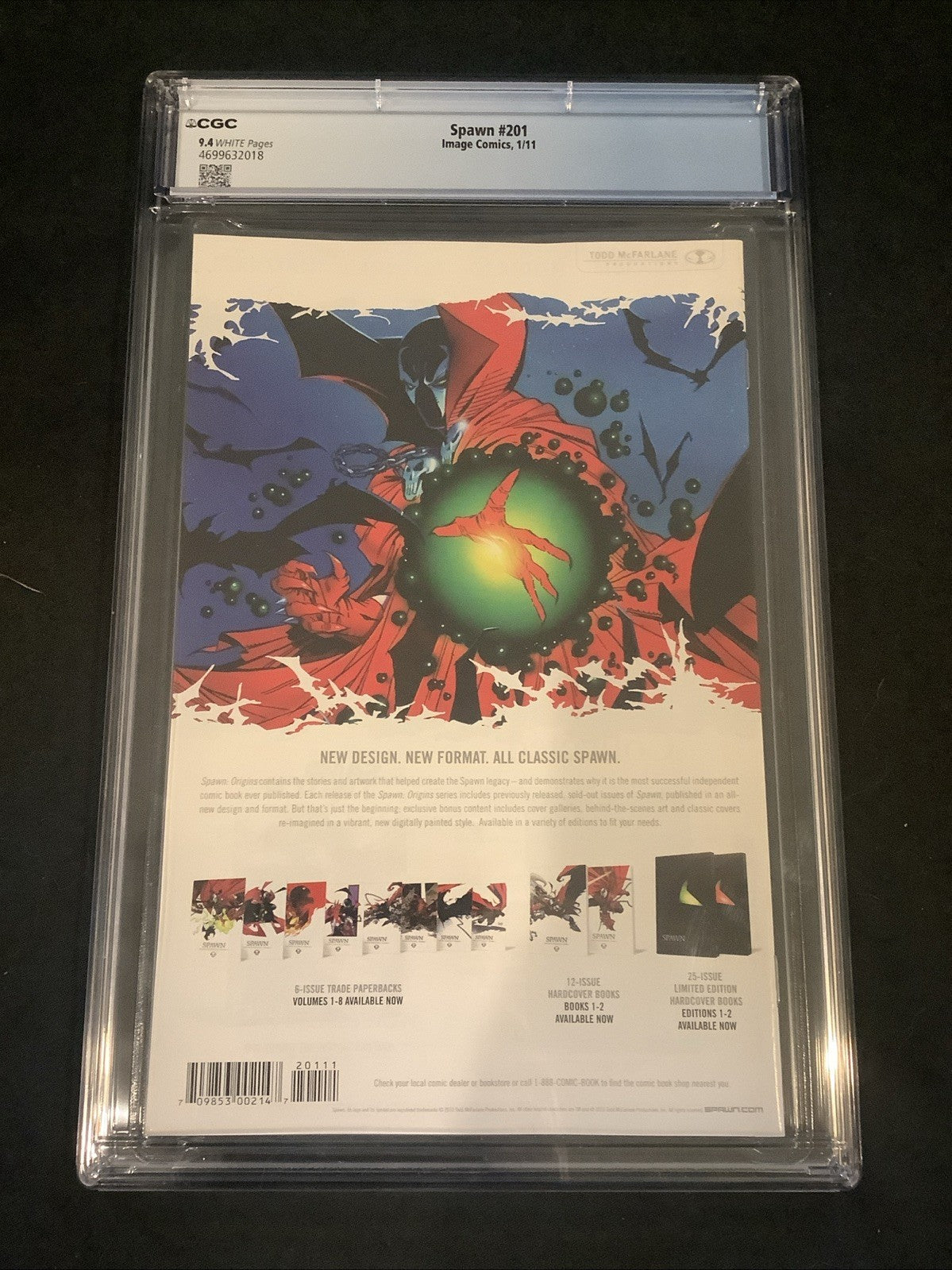 Spawn #201 (Image Comics) CGC Graded 9.4 (NM) White Pages, Capullo/McFarlane