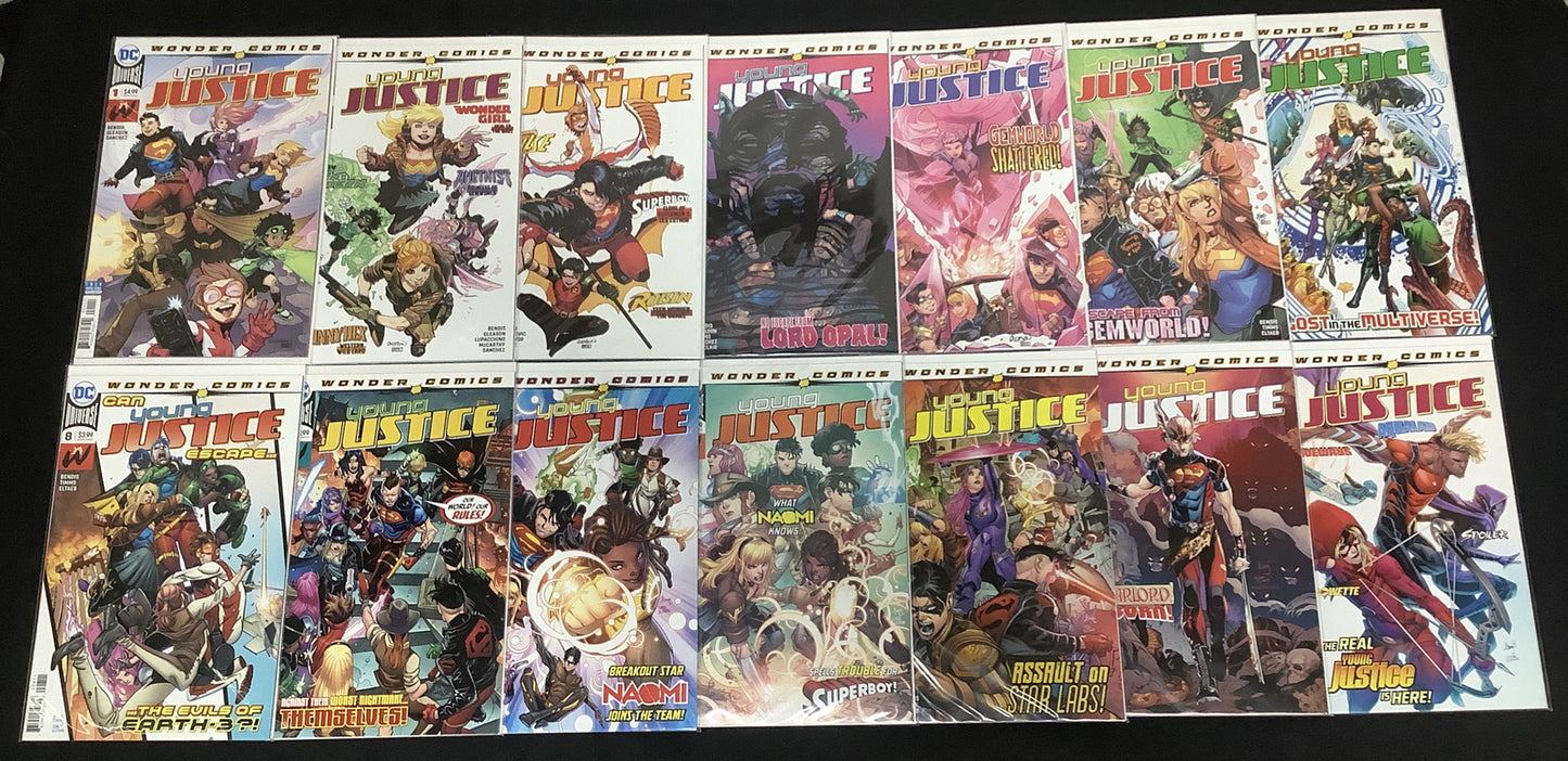 Young Justice #1-14 Comic Lot, Wonder Comics/DC, Bendis, 1st App Teen Lantern