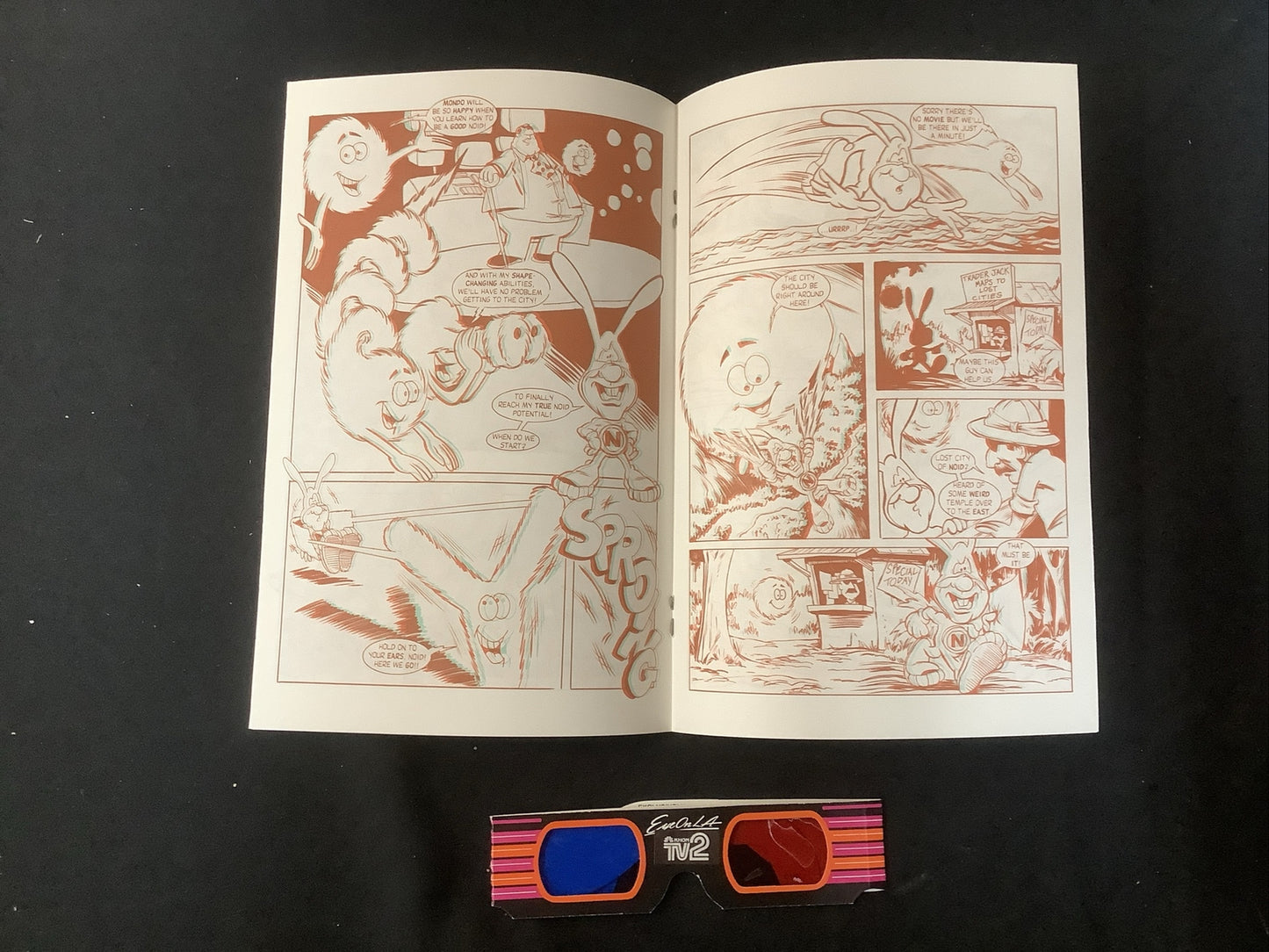 The Noid 3-D #1-2 (1985) With 3-D Glasses, Domino’s Pizza Liscensed, Rare