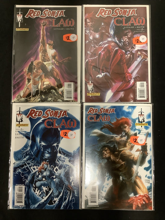Red Sonja / Claw #1-4 Complete Comic Set, DC Comics/Dynamite, Layman/Smith