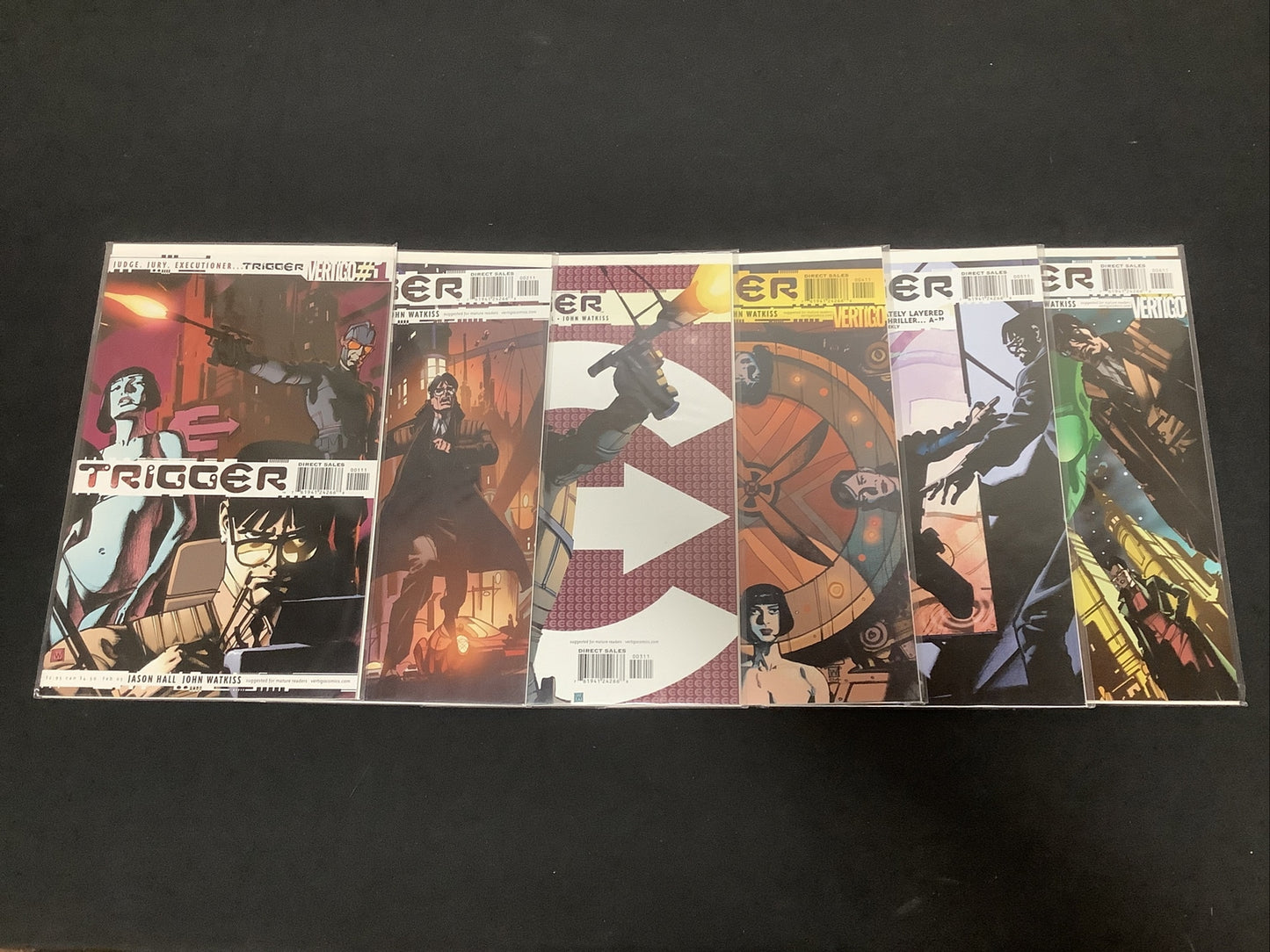 Trigger #1-6, Vertigo Comics, 2005, Jason Hall John Watkiss