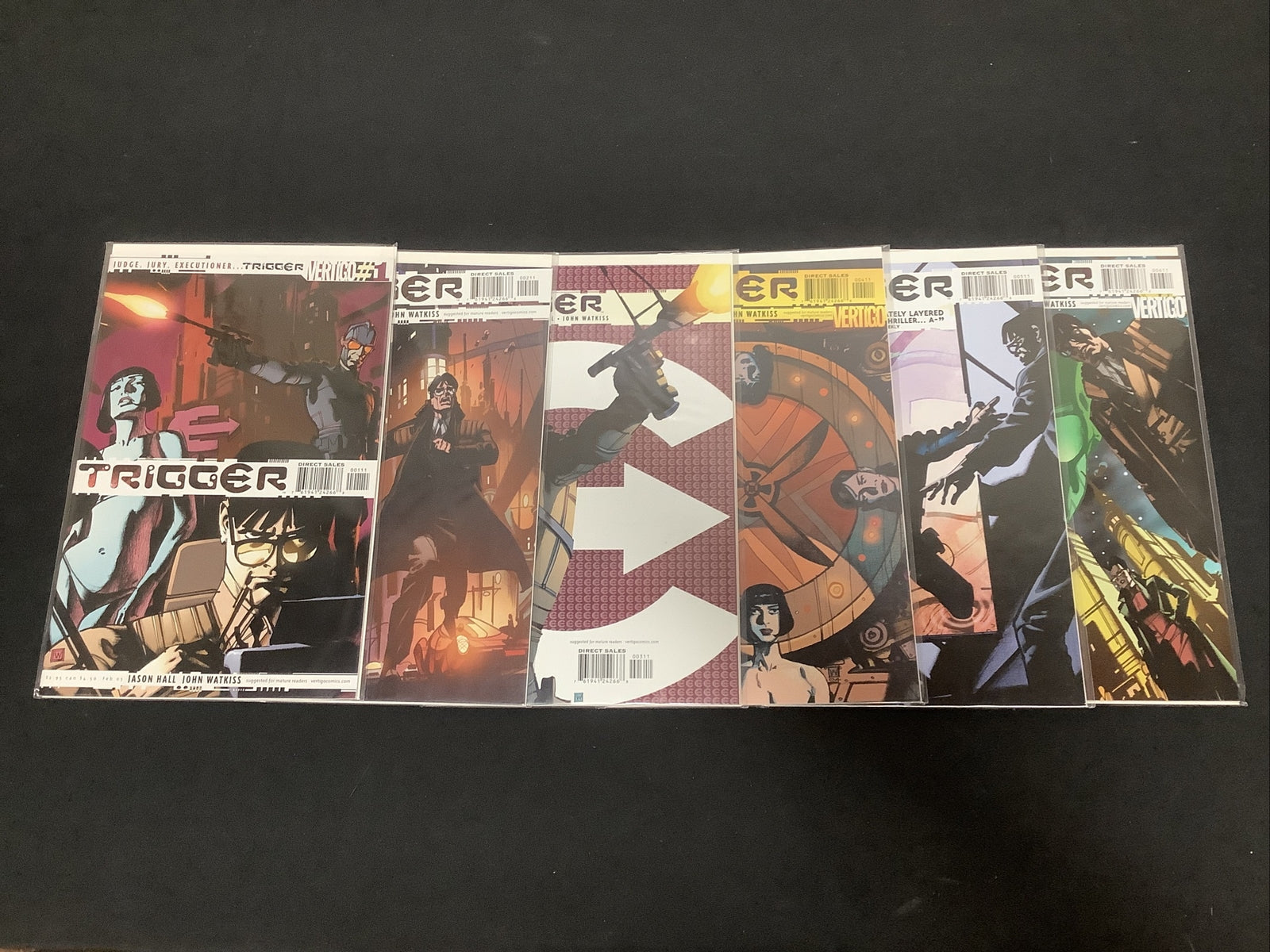 Trigger #1-6, Vertigo Comics, 2005, Jason Hall John Watkiss