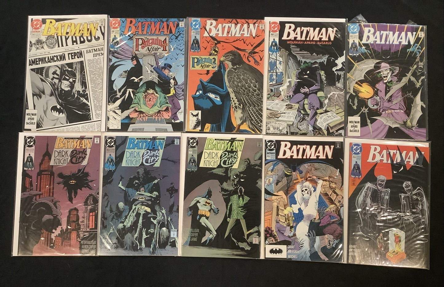 Batman #447-456 Comic Lot, DC Comics, Peter Milligan/Keiron Dwyer, 1990